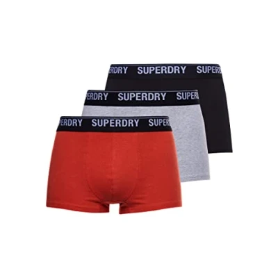 Image of Superdry Men&#039;s Trunk Multi Triple Pack, Black/Orange/Grey, S (Pack of 3)
