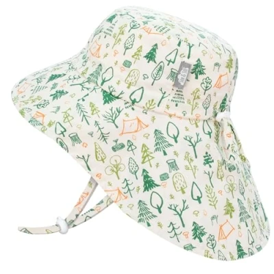 Image of JAN &amp; JUL Boys&#039; Cotton Sun Hat with Neck Flap, Packable Adventure for Kids (XL: 5 12 Years, Camp Grove)