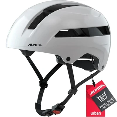 Image of ALPINA Unisex Adults, SOHO cycling helmet, white gloss, 51 56 cm