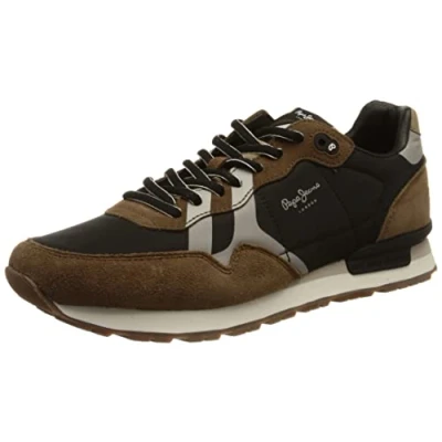 Image of Pepe Jeans Men&#039;s Britt Man Print Sneaker, 999BLACK, 11 UK