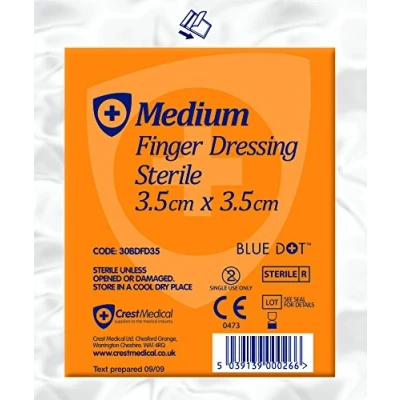 Image of Finger Dressing Blue Dot 3.5cm x Pack of 12
