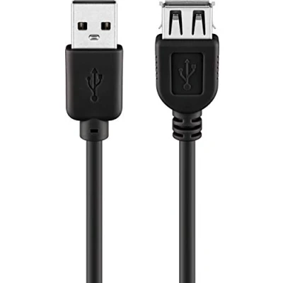 Image of Goobay 68905 USB 2.0 Hi Speed Extension Cable, Black, 5m Length