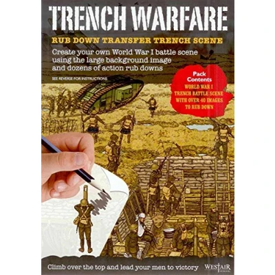 Image of Trench Warfare Rub Down Transfers World War 1 Battle Scene