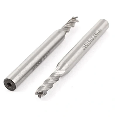 Image of Sourcingmap 4mm Cutting Dia. 4 Flutes Straight Shank End Mill Cutter CNC Bits 2pcs