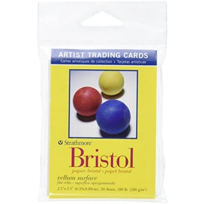 Image of Strathmore Artist Trading Cards, 2.5 x 3.5 Inches Vellum Surface Bristol, 20 Sheets (307809