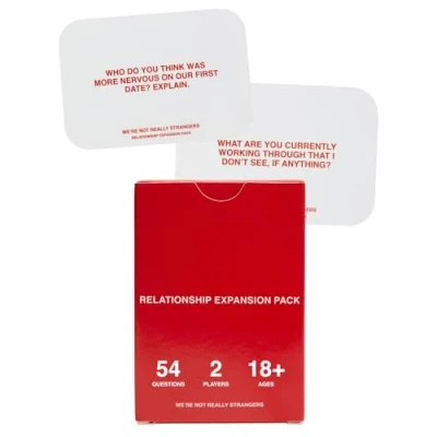 Image of WE&#039;RE NOT REALLY STRANGERS Relationship Expansion Pack A Conversational Adult Card Game For Couples, 54 Questions and Wildcards Date Night With Your Partner,White