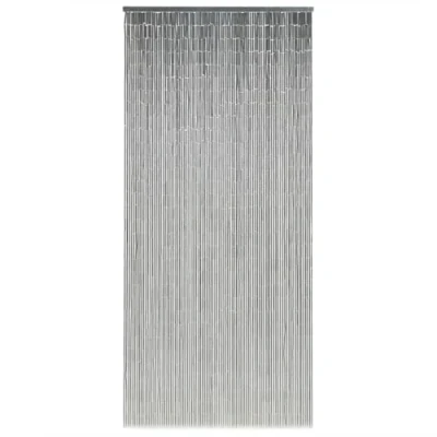 Image of vidaXL Elegant Bamboo Insect Door Curtain 90x200cm Grey Mosquito Fly Screen for Patio, Balcony, Bar