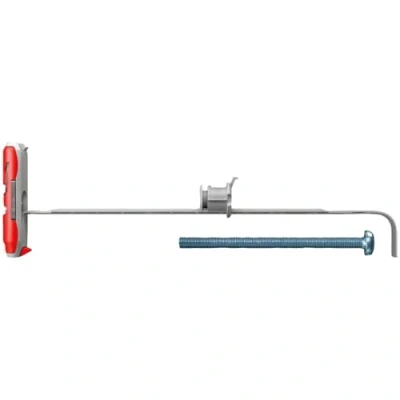 Image of fischer DuoTec 12 S PH, metal reinforced toggle plug with panhead screw, powerful wall anchor to attach wardrobes, hanging cabinets, etc. in prefabricated building materials, 10 plugs &amp; screws