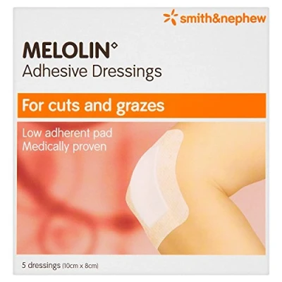 Image of Melolin 10cm x 8cm 5 Adhesive Dressings