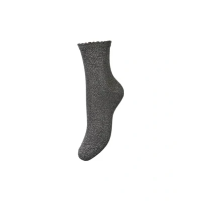 Image of PIECES Women&#039;s Pcsebby Glitter Long 1 Pack Socks Noos, Magnet/Detail: Toned Lurex, One Size
