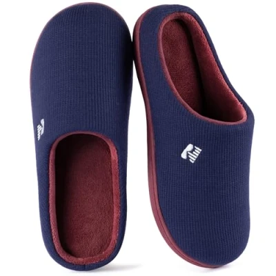 Image of RockDove Women&#039;s Original Two Tone Memory Foam Slipper, Size 5/6 UK Women, Indigo and Wine
