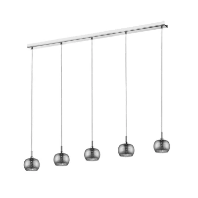 Image of Deni 5 Light Chrome Bar Pendant Ceiling