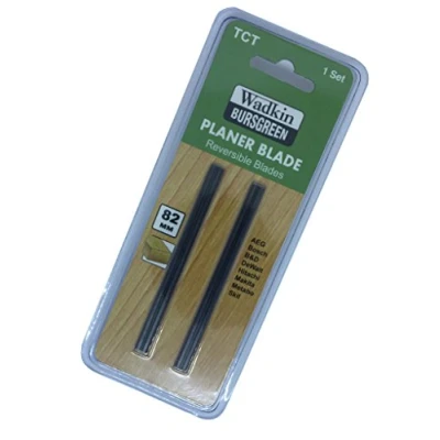 Image of Wadkin Bursgreen 82mm TCT Planer Blades (pair) Suitable replacement for Makita, Black &amp; Decker, Draper, Hitachi, Nutool, Ryobi, DeWalt