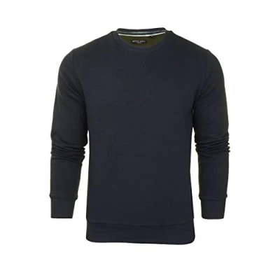 Image of BRAVE SOUL Mens Sweater Jumper Jones&#039; Crew Neck (Dk Navy/Mid Khaki) S