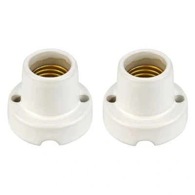 Image of Pack of 2, porcelain surface mounted light E27, white glaze