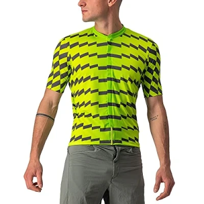 Image of CASTELLI 4522007 383 UNLTD STERRATO JRSY Sweatshirt Men&#039;s Electric Lime/Dark Gray L