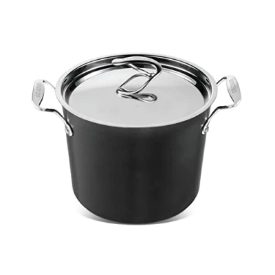 Image of Circulon Style Hard Anodised Stockpot, 24cm/7.6L, Black