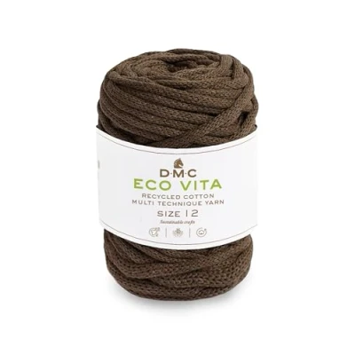 Image of DMC Eco Vita 12, Crochet Knitting Macrame Yarn, Brown (11), 250g