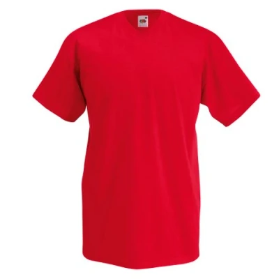 Image of Fruit of the Loom Mens Valueweight V Neck, Short Sleeve T Shirt (XL) (Red)