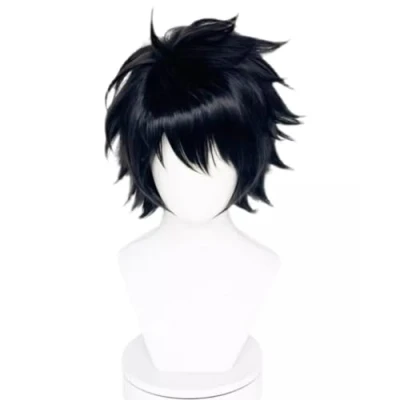 Image of RiRaku Anime Cosplay Wig L Lawliet Black Short Halloween Costume Wig,For Christmas Carnival Party