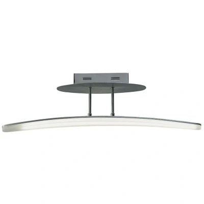 Image of Hemisferic Semi Flush Ceiling 20W LED 70cm Bar 3000K, 1800lm, Satin Aluminium, Frosted Acrylic