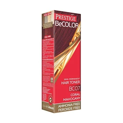 Image of VIPs Prestige Semi permanent Hair Dye Red Coral Mahogany BC07 Becolor No Peroxide &amp; Ammonia Toner Colour for Women with Nettle Extract Temporary 100 ML