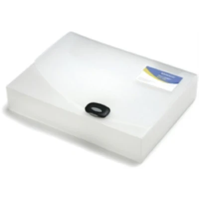 Image of Rapesco 0711 A4 Rigid Wallet/Box File, Clear Transparent, 40 mm Storage Capacity