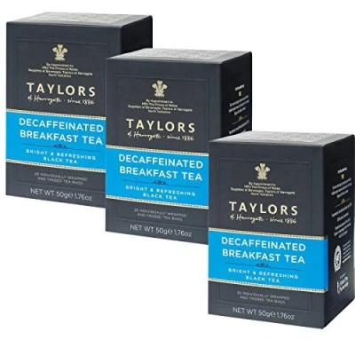 Image of Taylors of Harrogate Decaffeinated Breakfast Tea 3 x 20 Wrapped &amp; Tagged Bags