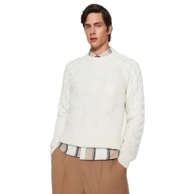 Image of Trendyol Man Regular fit Basic Crew Neck Knitwear Sweater,Ecru,S