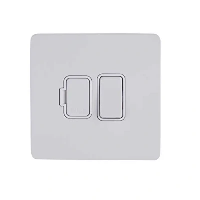 Image of Schneider Electric Ultimate Screwless Flat Plate Switched Fused Connection Unit, Double Pole, 13A, GU5410WPW, Painted White with Insert