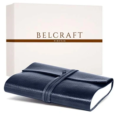 Image of Tivoli Large Recycled Leather Bound Journal A5 (15x21 cm) Navy