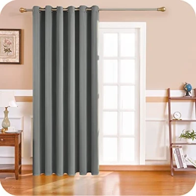 Image of MRTREES Blackout Curtains Bedroom 90 Drop 1 Panel Dark Grey Eyelet Thermal Curtain for Living Room Soft Texture Window Treatments Kids 90x90 Inch 228x228 CM