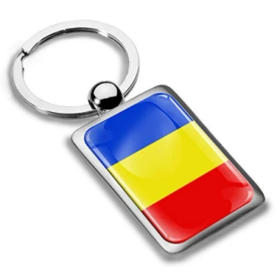 Image of Biomar Labs® 3D Metal Romania Flag Keyring Key Ring Accessories Men Women Keychain Gift KK 241