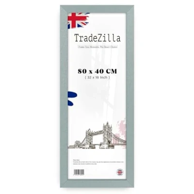 Image of TradeZilla Classy Silver 80 cm x 40 MDF Poster Frame for Family Photos Panaramic Wall Decoration 16 Inch 32 [ ]