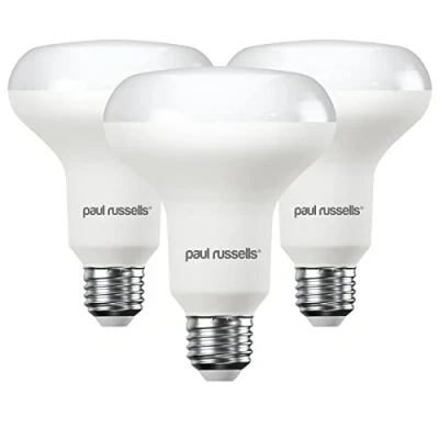 Image of paul russells Daylight E27 Spotlight 10W LED Reflector R80 Light Edison Screw 60w Equivalent Replacement Bulb 940 Lumen 6500K Frosted 120 Beam Angle ES Energy Saving Lightbulbs, Pack of 3