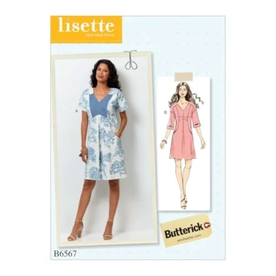 Image of Butterick Patterns 6567 E5 Sizes 14 22 Misses&#039; Dress, Tissue, Multi Colour, 17 x 0.5 cm