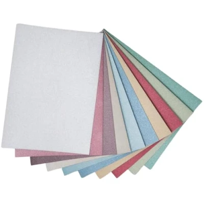 Image of Hawksbill A4 Assorted Glitter Card 20 Sheets of Multicoloured 250 GSM Single Sided Perfect for Die Cutting Crafts Making Premium Non Shed, Thick Arts &amp;