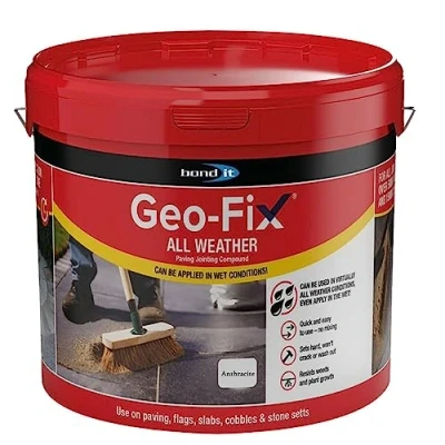 Image of Geo Fix All Weather Ready Mixed Jointing Patio Paving Compound Grout Colour 14kg Easy Pointing Mortar Joint Filler for Dry and Wet Conditions (Anthracite)