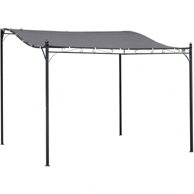 Image of Outsunny 3 X M Canopy Metal Wall Gazebo Awning Garden Marquee Shelter Door Porch84C 038GY