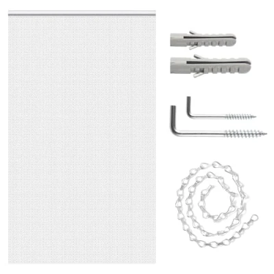 Image of VerRich Curtain Fly Screens Silver 90 * 200cm Aluminium Door Chain Metal Insect Blinds Pest Control