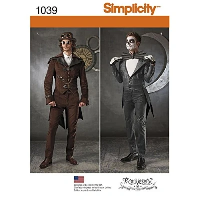 Image of Simplicity Sewing Pattern 1039: Men&#039;s Cosplay Costumes, Size, Paper, White, BB (46 48 50 52)