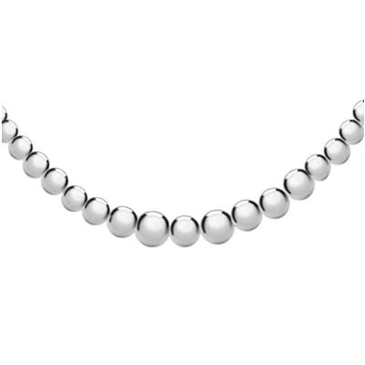 Image of Tuscany Silver Women 925 Sterling Graduated Ball and Box Adjustable Slider Chain 71 cm/28 Inch