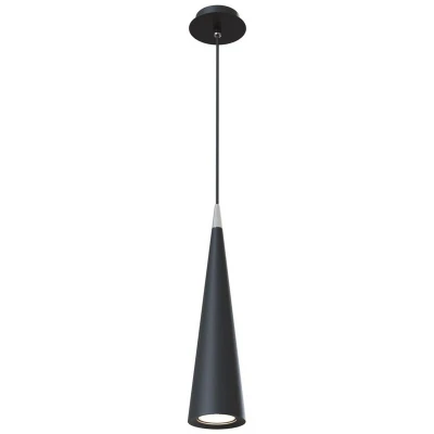 Image of Nevill Slim Ceiling Pendant Lamp Black, 1 Light, GU10