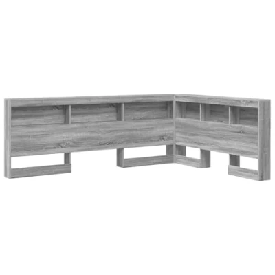 Image of vidaXL Storage Headboard with Shelf Grey sonoma 140 cm Engineered wood