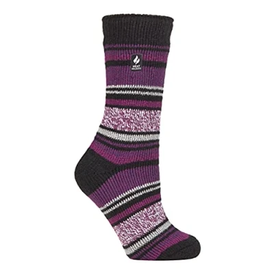 Image of HEAT HOLDERS Ladies Thermal Socks for Winter Outdoor &amp; Indoor Cuddly Fluffy Gifts Women (4 7, Black (Barcelona))