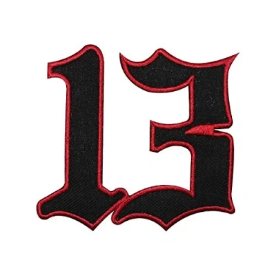 Image of NO 13 Iron On Patch Sew Embroidered Patch/Badge for Clothes Shirts Jeans etc