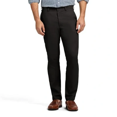 Image of Izod Men&#039;s American Chino Flat Front Straight Fit Pant Casual, Black, 38W x 32L