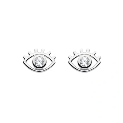 Image of Dew Sterling Silver and Cubic Zirconia Mystic Eye Stud Earrings