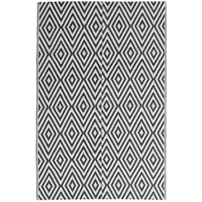 Image of vidaXL Outdoor Rug ARAKIL Black 140x200 cm PP