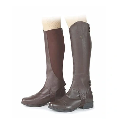 Image of Shires Moretta Synthetic Gaiters Brown/Black Adults Small, Brown